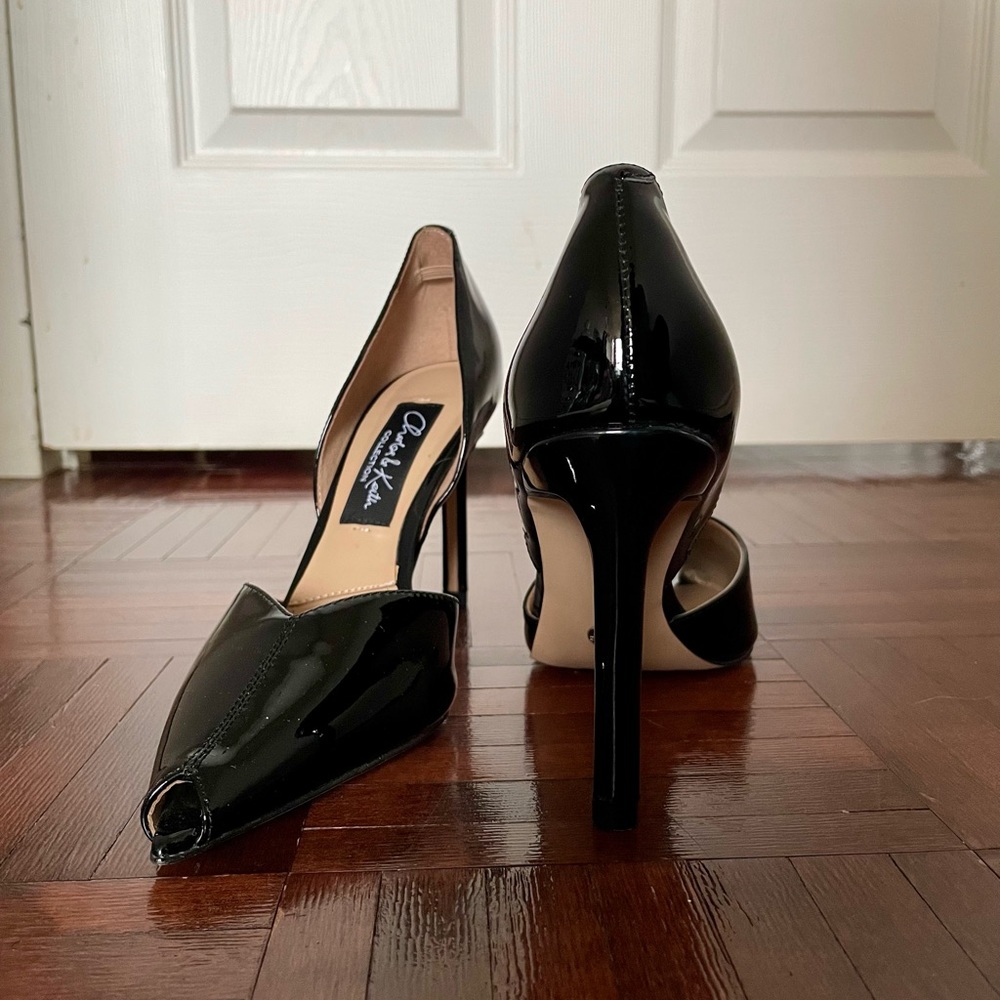 NWOT Charles & Keith black patent stilettos - Picture 3 of 9